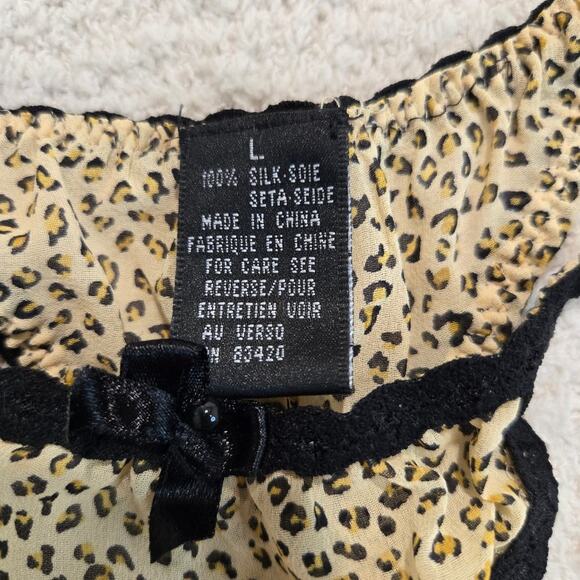 August Silk Intimates 2 pc Silk Babydoll Chemise Set with Matching Thong Size L - Picture 10 of 10